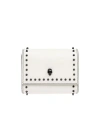 Alexander Mcqueen Stud-embellished Skull-charm Wallet In White