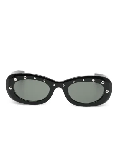 Alexander Mcqueen Stud-embellishement Sunglasses In Black