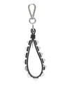 Alexander Mcqueen Stud Leather Keyring In Black