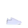 Alexander Mcqueen White Leather Sneakers With White Leather Heel In White