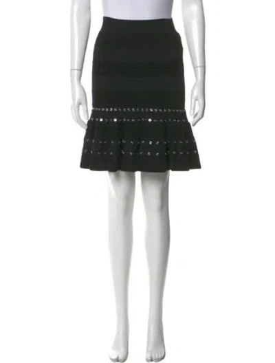 Pre-owned Alexander Mcqueen Studded Accents Knee-length Skirt In Black