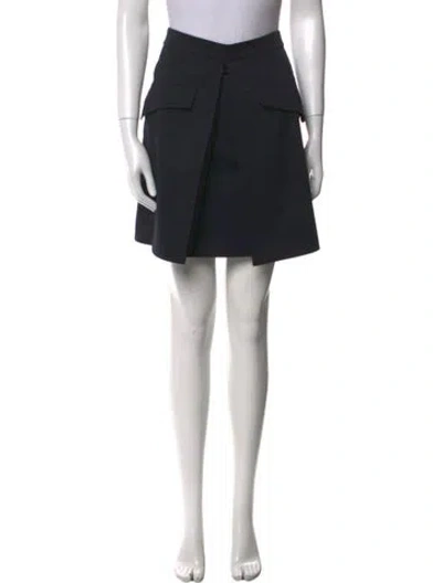 Pre-owned Alexander Mcqueen Studded Accents Mini Skirt In Blue