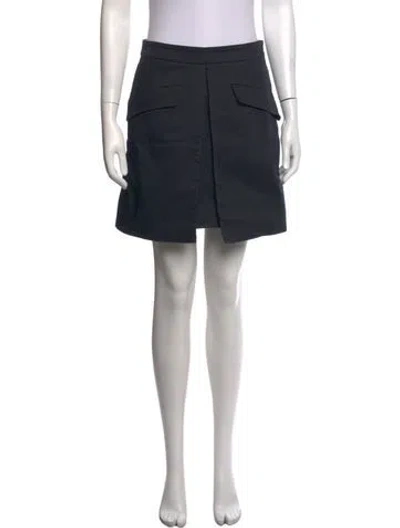 Pre-owned Alexander Mcqueen Studded Accents Mini Skirt In Blue