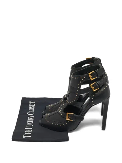 Pre-owned Alexander Mcqueen Studded Buckle-strap Sandals In Black