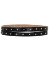 Alexander Mcqueen Studded D Thin Leather Belt In Black