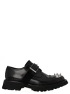 Alexander Mcqueen Studded Strap Derby Loafers In Black