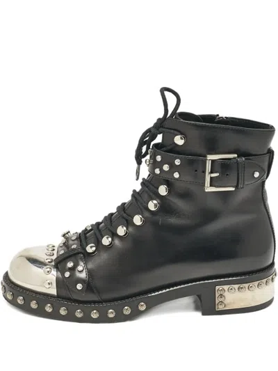 Pre-owned Alexander Mcqueen Studded Leather Boots