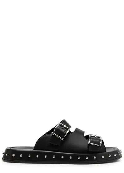 Alexander Mcqueen Studded Leather Sandals In Black