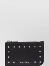 Alexander Mcqueen Textured Leather Wallet With Metallic Studs
