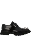 Alexander Mcqueen Studded Strap Derby Loafers In Black