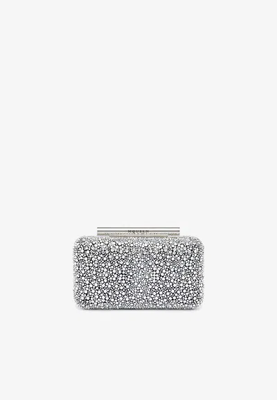 Alexander Mcqueen Studded T-bar Box Clutch Bag In Transparent
