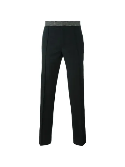 Alexander Mcqueen Studded-waistband Tailored Trousers In Black