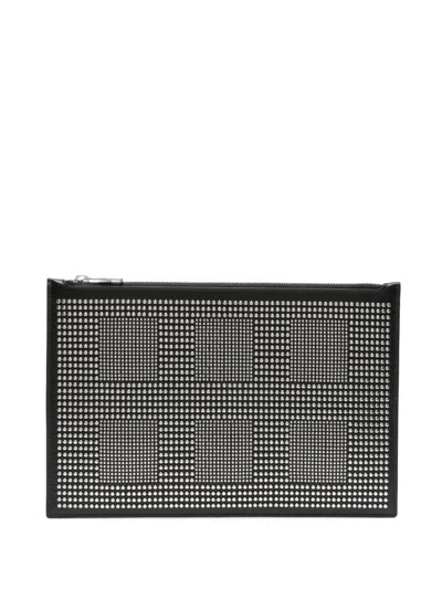 Alexander Mcqueen Studed Leather Clutch Bag In Black