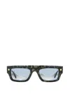 Alexander Mcqueen Stud-embellished Rectangle-frame Sunglasses In Brown