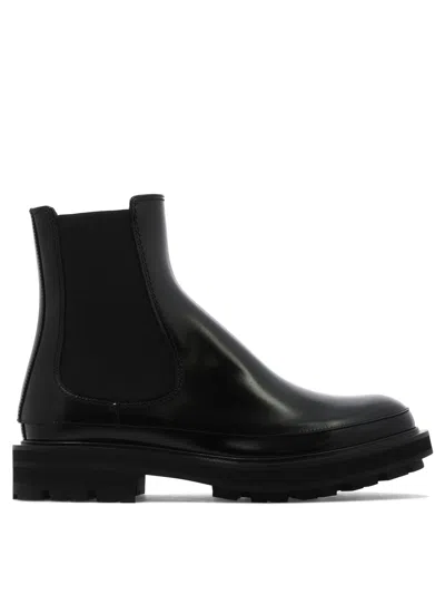 Alexander Mcqueen Stylish Black Ankle Boots For Men