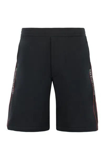 Alexander Mcqueen Stylish Black Cotton Shorts For Men In Brown