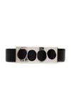 Alexander Mcqueen The Grip Buckled Belt In Calf Leather In Black