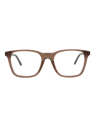Alexander Mcqueen Stylish Square/rectangle Men's Eyeglasses In Brown