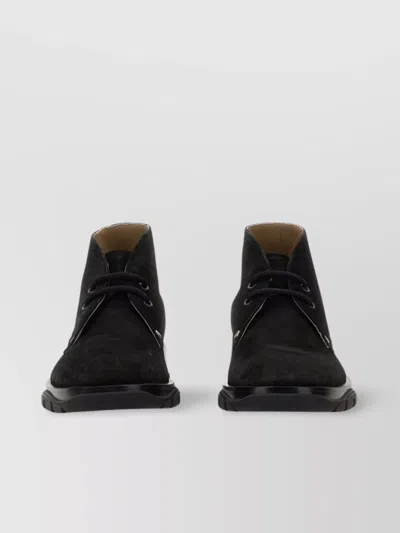 Alexander Mcqueen Suede Ankle Boot With 3 Cm Heel
