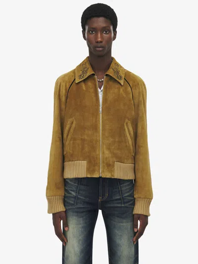 ALEXANDER MCQUEEN SUEDE BOMBER JACKET