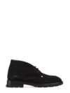Alexander Mcqueen Lace-up Suede Boots In Black