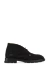 Alexander Mcqueen Lace-up Suede Boots In Black