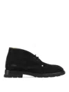 Alexander Mcqueen Lace-up Suede Boots In Black