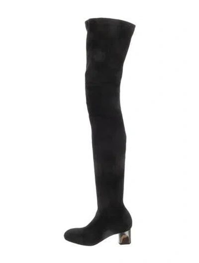 Pre-owned Alexander Mcqueen Suede Boots In Black
