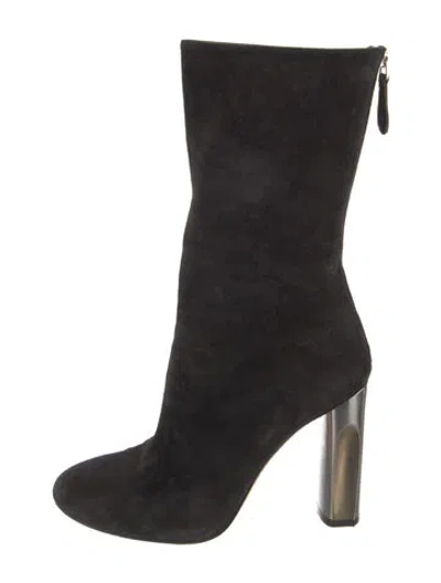 Pre-owned Alexander Mcqueen Suede Boots In Black