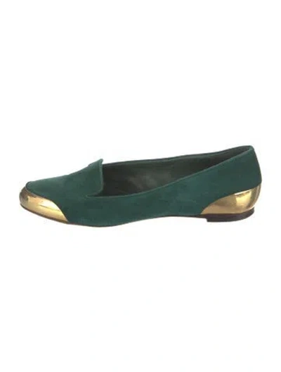 Pre-owned Alexander Mcqueen Suede Colorblock Pattern Loafers In Green