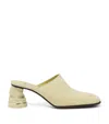 Alexander Mcqueen Suede Crush Heeled Mules 70 In Yellow