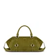 Alexander Mcqueen Suede Farringdon Top-handle Bag In Green