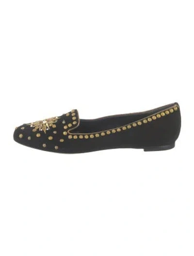 Pre-owned Alexander Mcqueen Suede Graphic Print Loafers In Blue