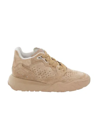 Alexander Mcqueen Suede Lo-top Sneakers In Nude