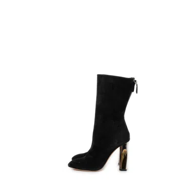 Alexander Mcqueen Suede Low Boots In Black
