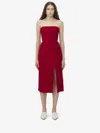 Alexander Mcqueen Strapless Midi Dress In Red