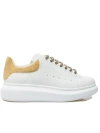 Alexander Mcqueen Beige White Beige Oversized Leather Sneakers In White