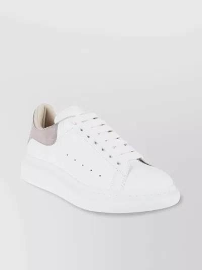 Alexander Mcqueen Suede Perforated Round Toe Sneakers