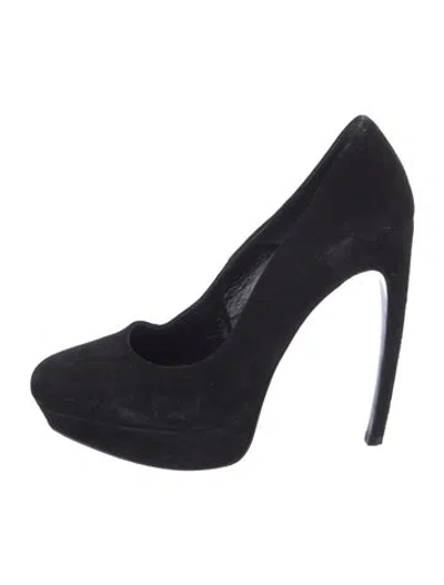 Pre-owned Alexander Mcqueen Suede Pumps In Black