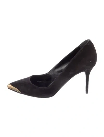 Pre-owned Alexander Mcqueen Suede Pumps In Black