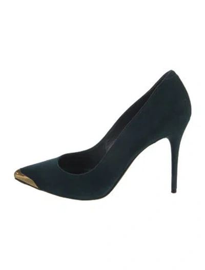 Pre-owned Alexander Mcqueen Suede Pumps In Green