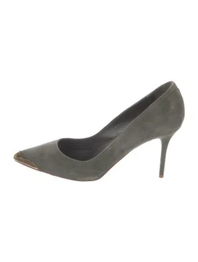 Pre-owned Alexander Mcqueen Suede Pumps In Green