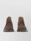 Alexander Mcqueen Suede Round Toe Ankle Boot