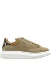 Alexander Mcqueen Suede Snake-detail Trainers In Neutral