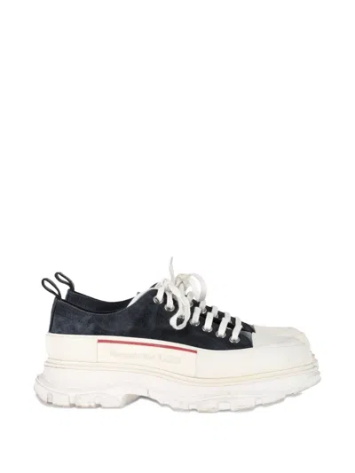Pre-owned Alexander Mcqueen Suede Sneakers In Blue