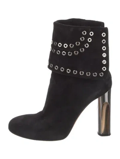 Pre-owned Alexander Mcqueen Suede Studded Accents Boots In Black