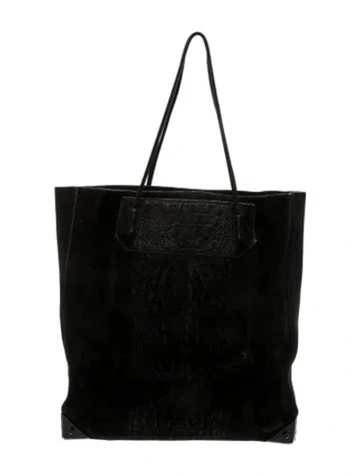Pre-owned Alexander Mcqueen Suede Tote In Black