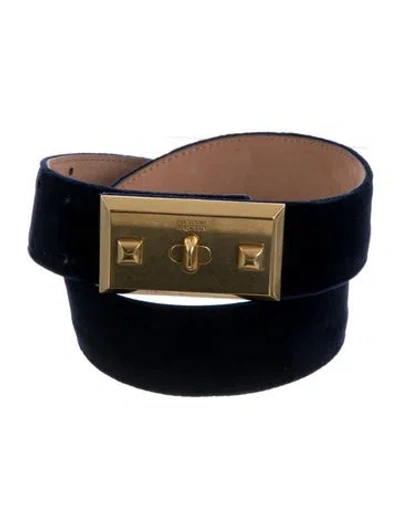 Pre-owned Alexander Mcqueen Suede Waist Belt In Blue