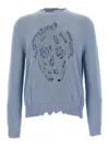 Alexander Mcqueen Mcqueen Skull Sweater In Blue