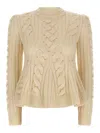 Alexander Mcqueen Wool And Cashmere Cable Sweater Clothing In Orange